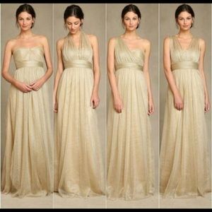 Jenny Yoo Gold tulle bridesmaid dress